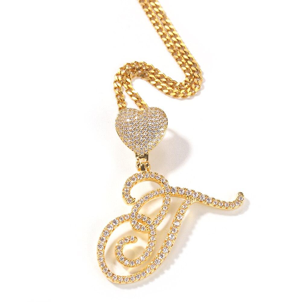 Custom Initial Heart Necklace - Necklaces - BBYKUTE