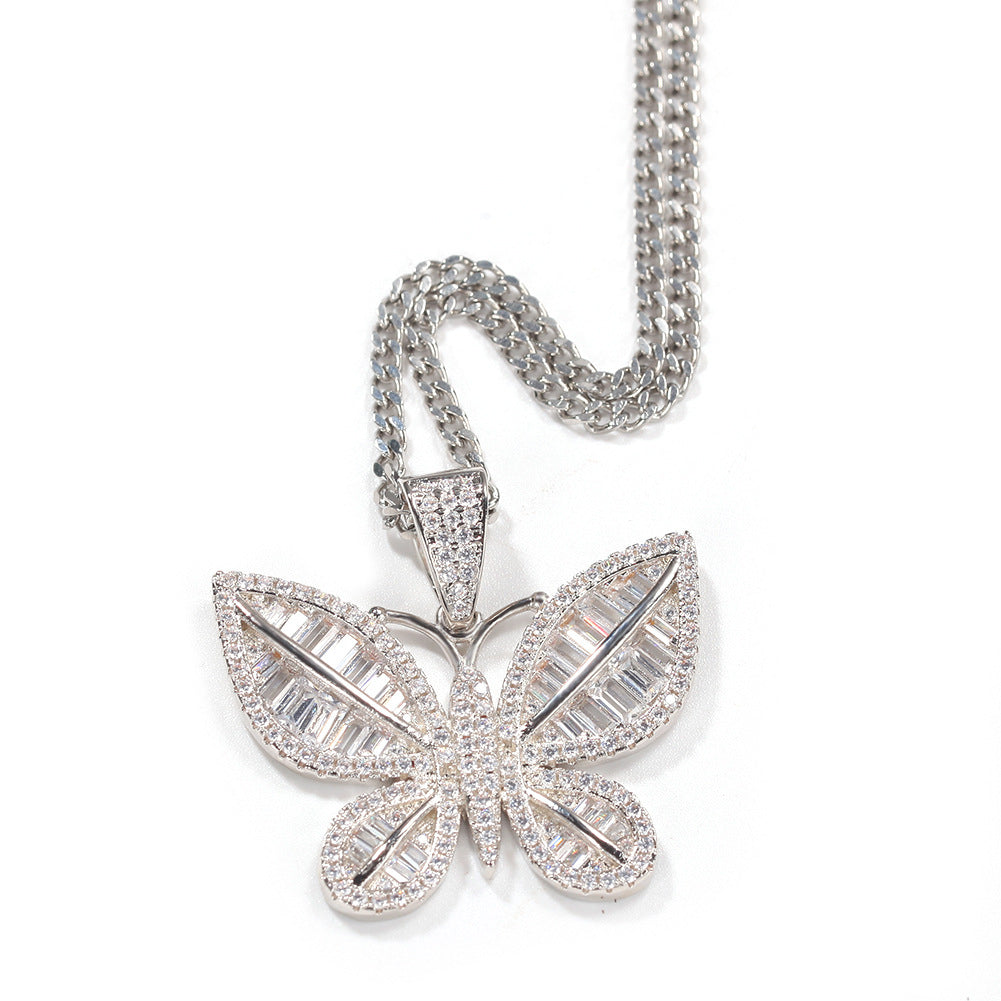 Kute Baguette Butterfly Necklace