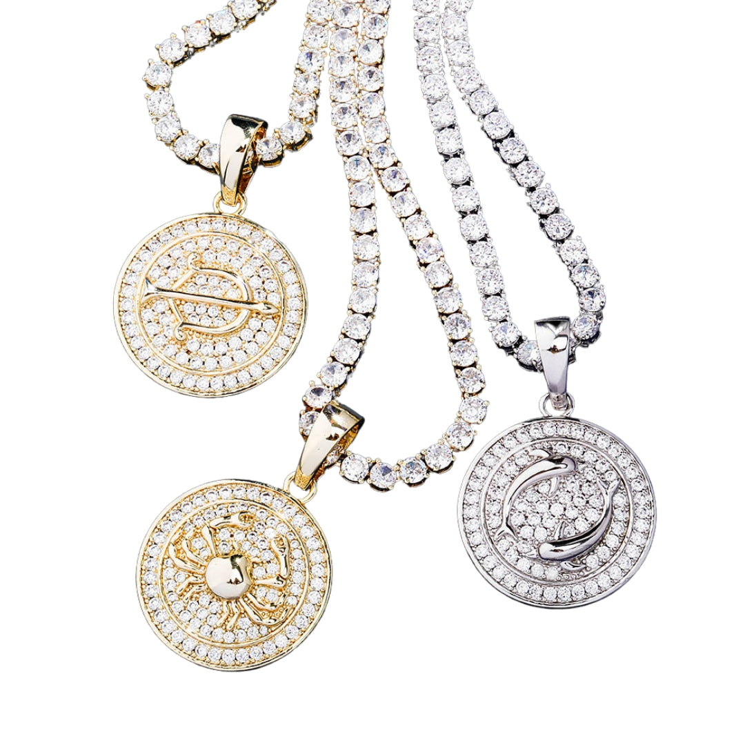 Diamond Zodiac Circle Pendant